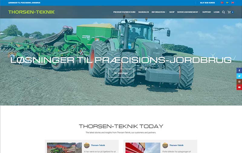 Professionel hjemmeside til Thorsen Teknik - Løsninger til præcisions jordbrug