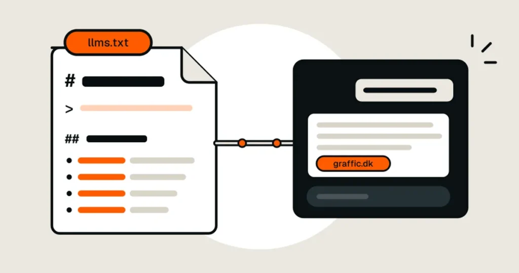 Illustration til artiklen ”llms.txt: hvad er det, og skal din hjemmeside have en?”